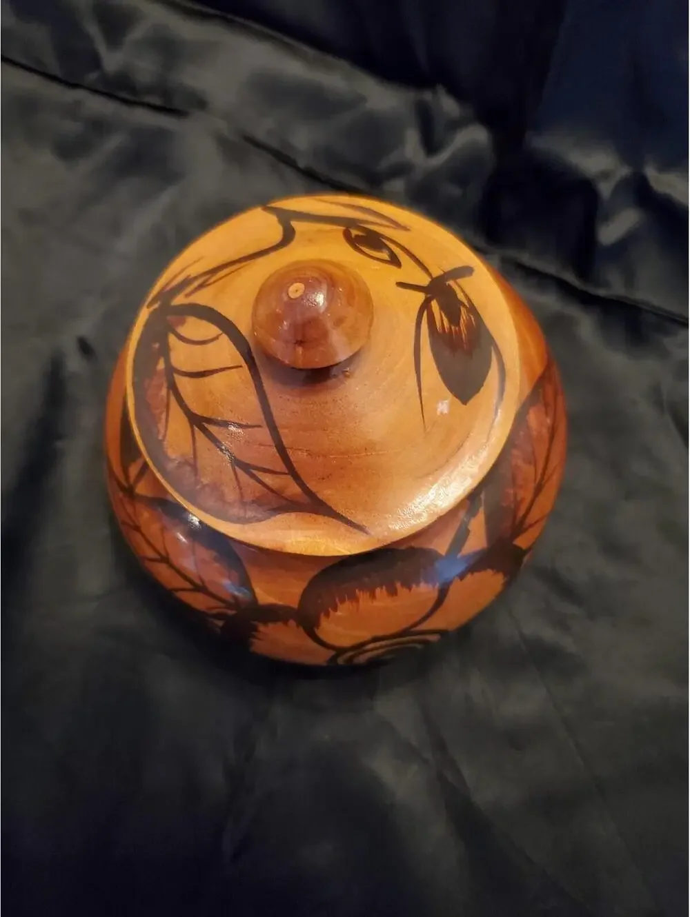 Lidded Monkey Pod Vessel